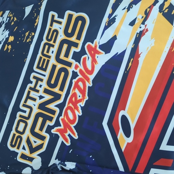 Berserk Colorful blue Kansas Cornhole Rare Graphic Hoodie Sz xL - Picture 4 of 10